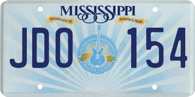 MS license plate JDO154