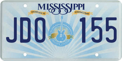 MS license plate JDO155