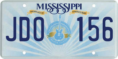 MS license plate JDO156
