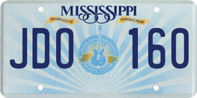 MS license plate JDO160