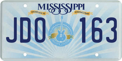 MS license plate JDO163