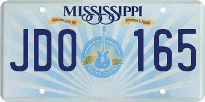 MS license plate JDO165