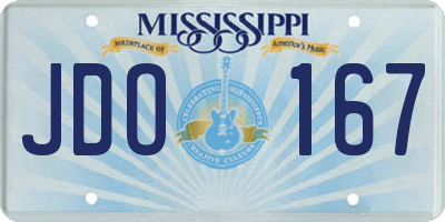 MS license plate JDO167
