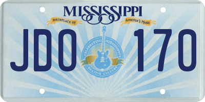MS license plate JDO170