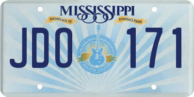 MS license plate JDO171