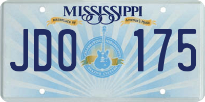 MS license plate JDO175