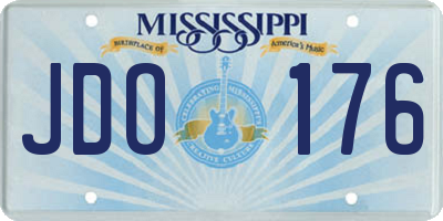 MS license plate JDO176