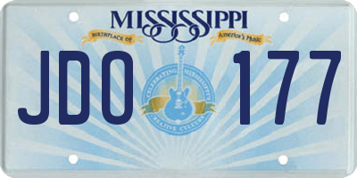 MS license plate JDO177