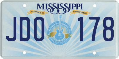 MS license plate JDO178