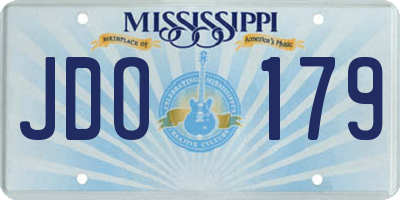 MS license plate JDO179