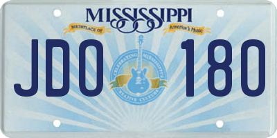 MS license plate JDO180