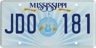 MS license plate JDO181