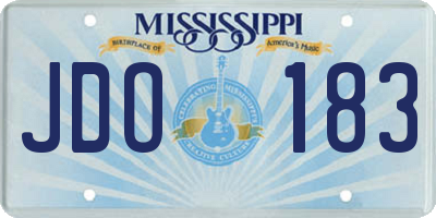 MS license plate JDO183
