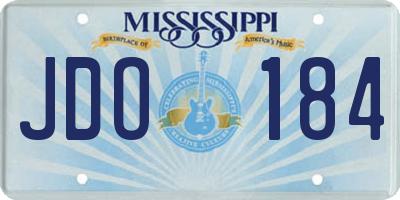 MS license plate JDO184