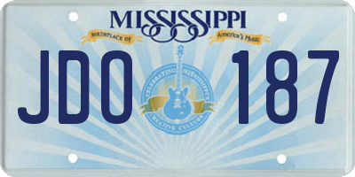 MS license plate JDO187