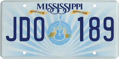 MS license plate JDO189