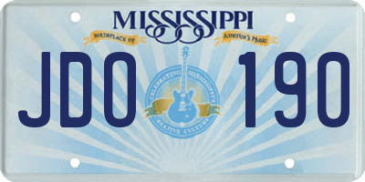 MS license plate JDO190