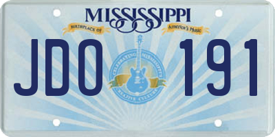 MS license plate JDO191