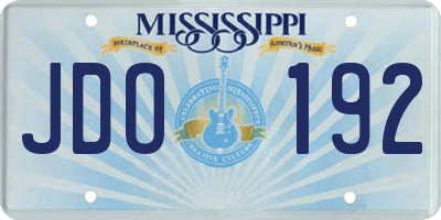 MS license plate JDO192