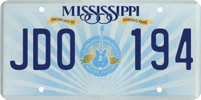 MS license plate JDO194