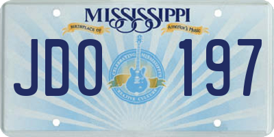 MS license plate JDO197