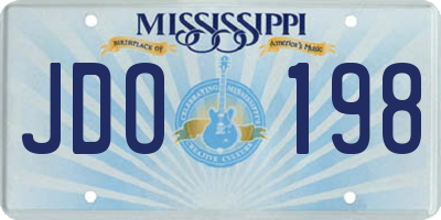 MS license plate JDO198
