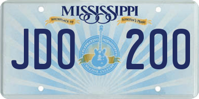 MS license plate JDO200