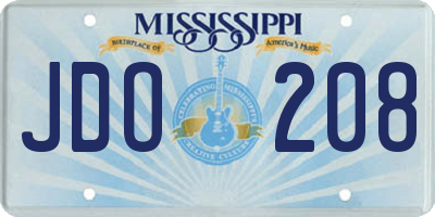 MS license plate JDO208