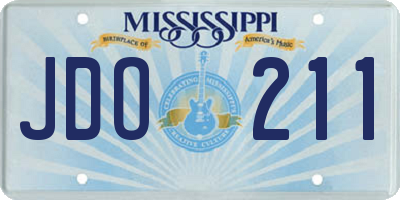 MS license plate JDO211