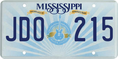 MS license plate JDO215