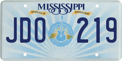MS license plate JDO219