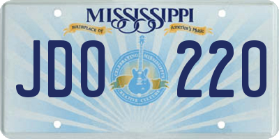 MS license plate JDO220