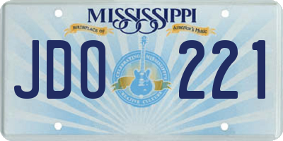 MS license plate JDO221