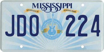 MS license plate JDO224
