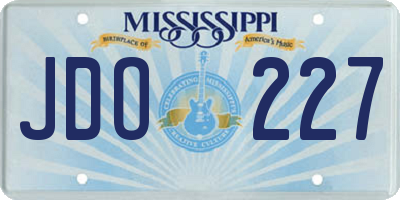 MS license plate JDO227