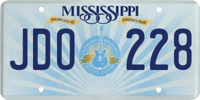 MS license plate JDO228
