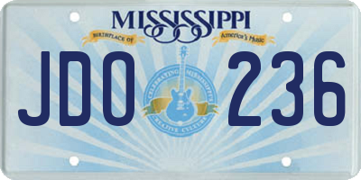 MS license plate JDO236