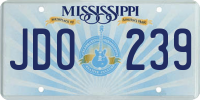 MS license plate JDO239