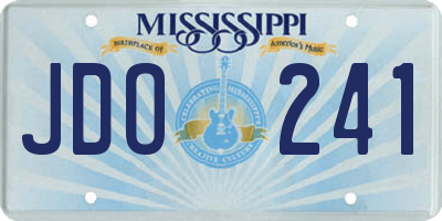 MS license plate JDO241