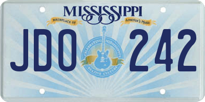 MS license plate JDO242