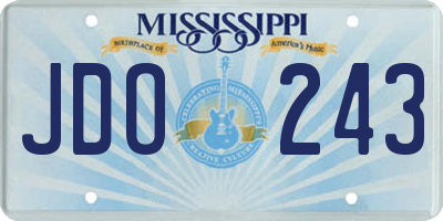 MS license plate JDO243