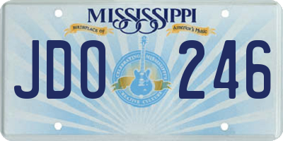 MS license plate JDO246
