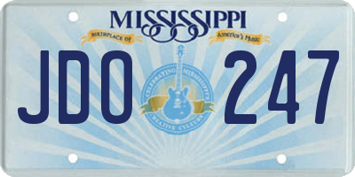 MS license plate JDO247