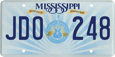 MS license plate JDO248