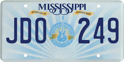 MS license plate JDO249