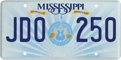 MS license plate JDO250