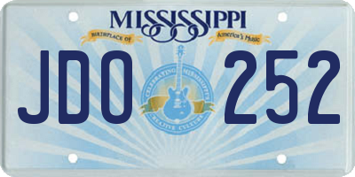 MS license plate JDO252