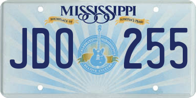 MS license plate JDO255