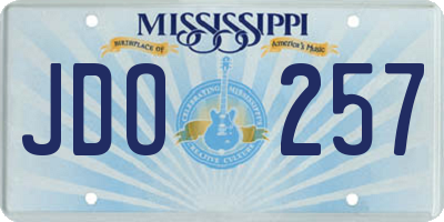 MS license plate JDO257