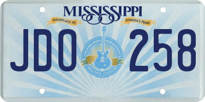 MS license plate JDO258